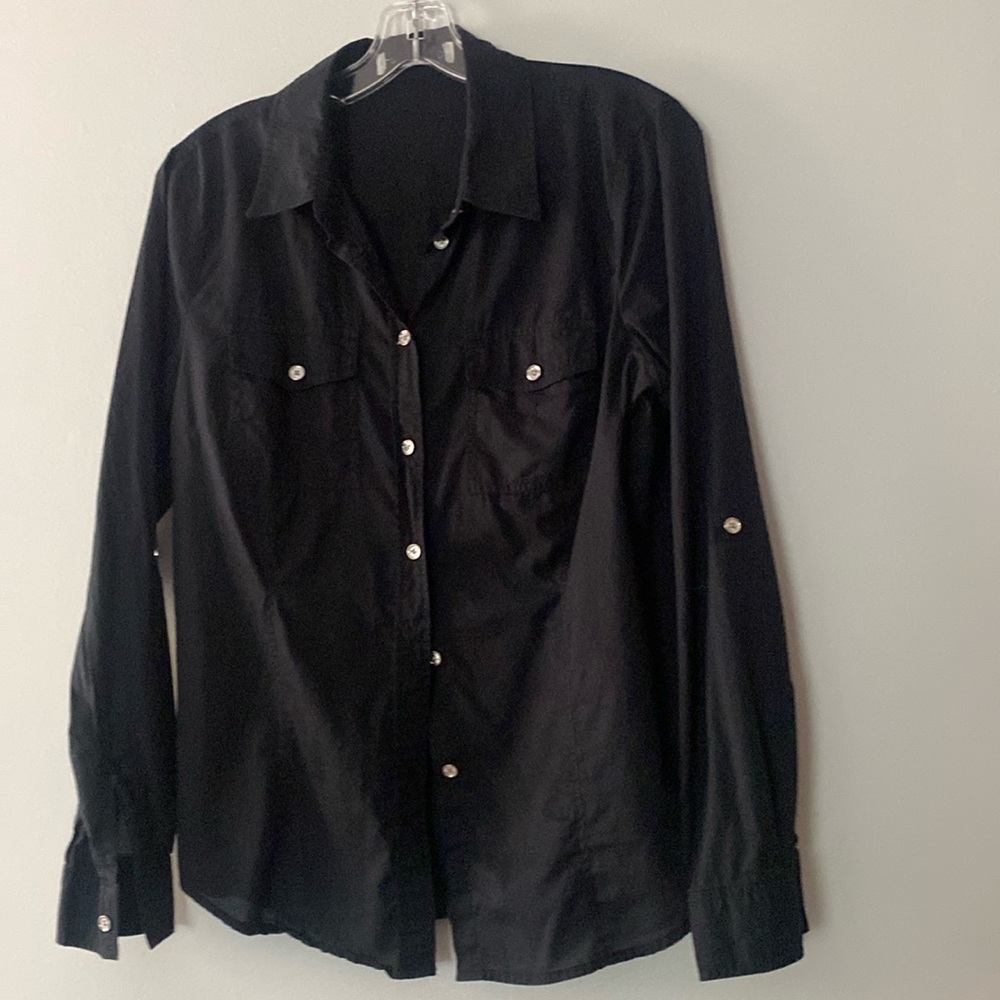 Michael Kors size M shirt.. has cut out labels, that's why I provide dimensions.